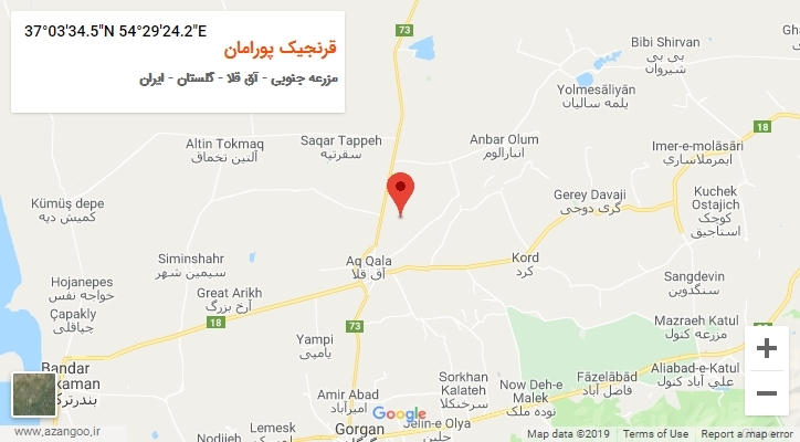 روستای قرنجیک پورامان بر روی نقشه