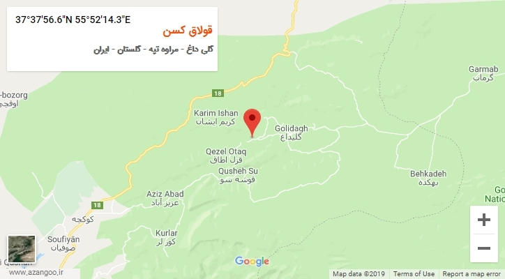 روستای قولاق کسن بر روی نقشه