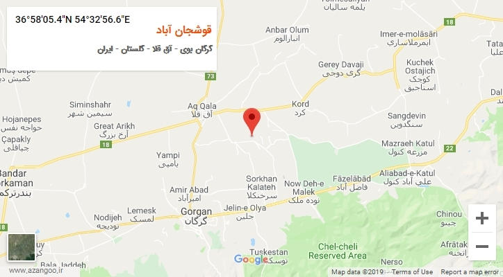 روستای قوشجان آباد بر روی نقشه