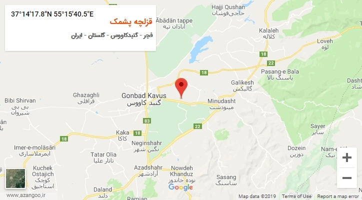 روستای قزلچه پشمک بر روی نقشه