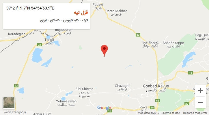روستای قزل تپه بر روی نقشه