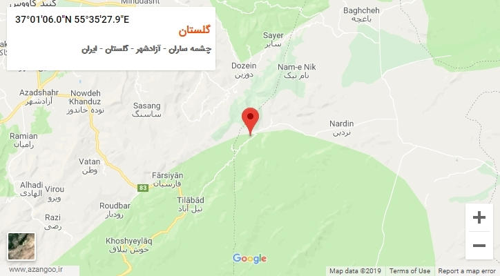روستای گلستان بر روی نقشه