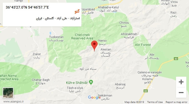 روستای گنو بر روی نقشه