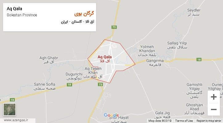دهستان گرگان بوی بر روی نقشه