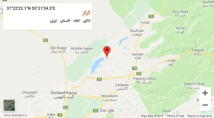 روستای گرکز بر روی نقشه