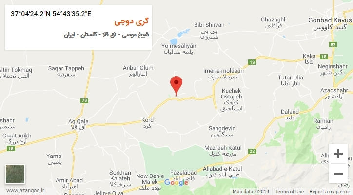 روستای گری دوجی بر روی نقشه