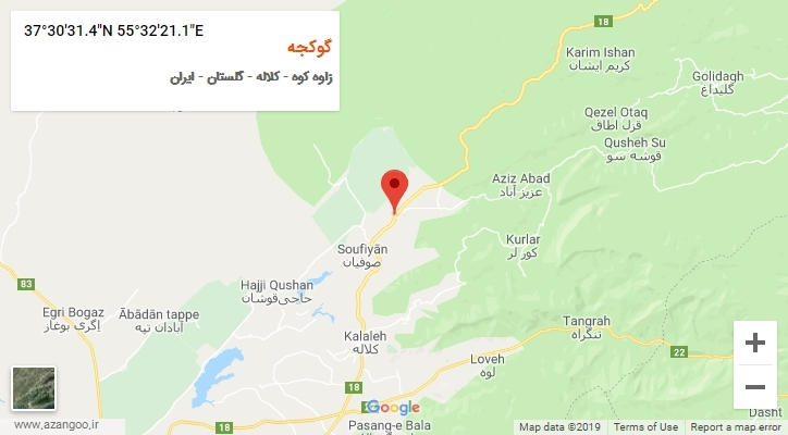 روستای گوکجه بر روی نقشه