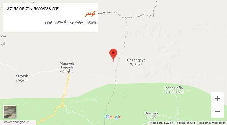 روستای گوندر بر روی نقشه