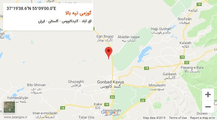 روستای گوزمی تپه بالا بر روی نقشه