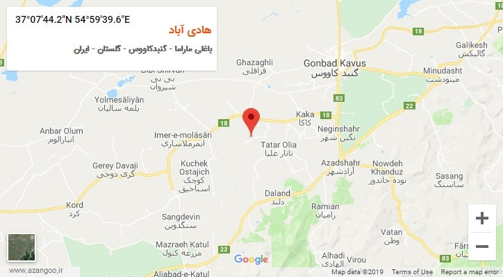 روستای هادی آباد بر روی نقشه
