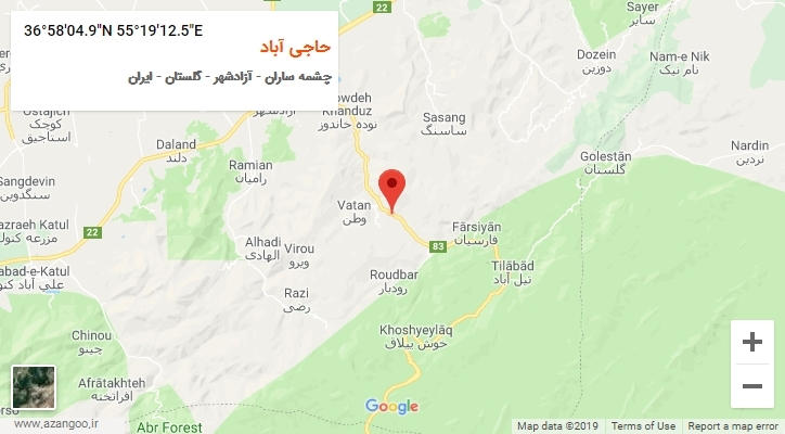 روستای حاجی آباد بر روی نقشه