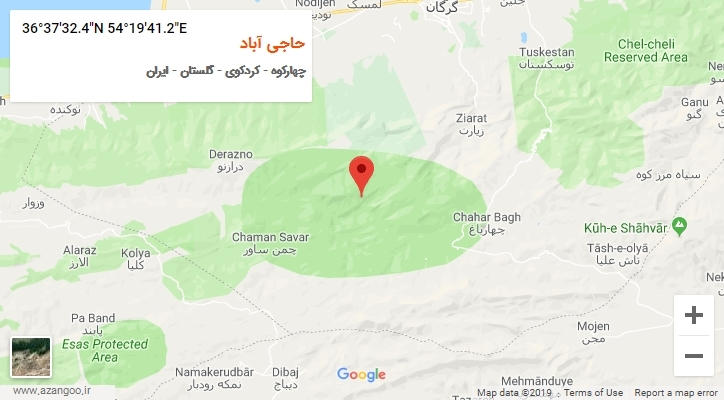 روستای حاجی آباد بر روی نقشه