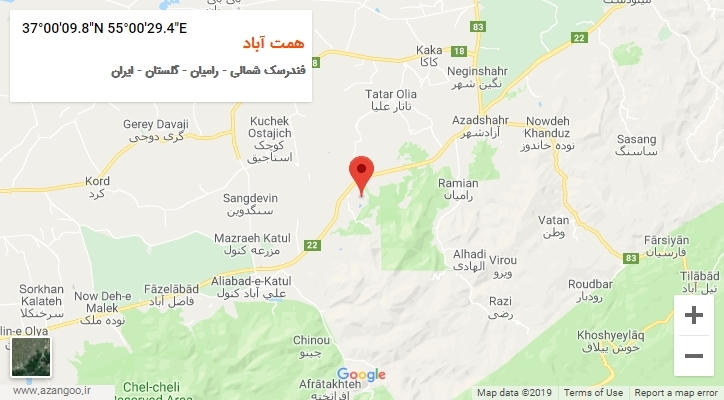 روستای همت آباد بر روی نقشه