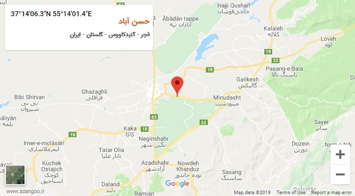 روستای حسن آباد بر روی نقشه