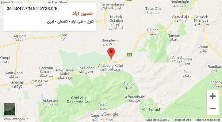 روستای حسین آباد بر روی نقشه