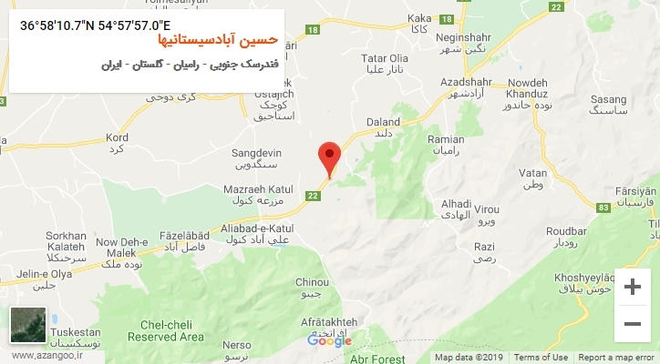 روستای حسین آبادسیستانیها بر روی نقشه
