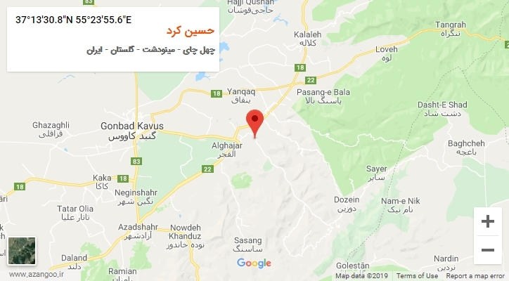 روستای حسین کرد بر روی نقشه