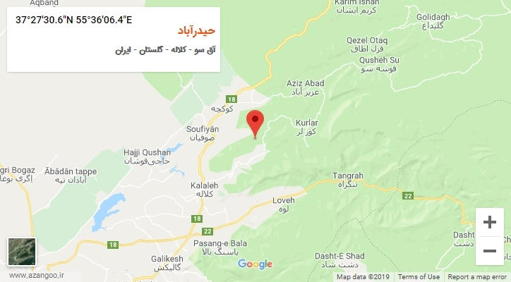 روستای حیدرآباد بر روی نقشه