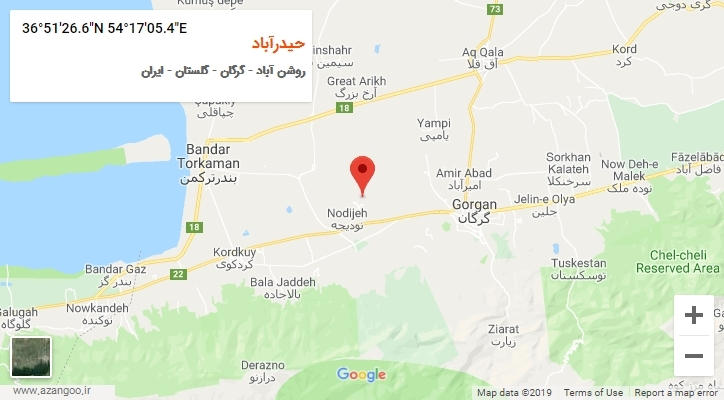روستای حیدرآباد بر روی نقشه