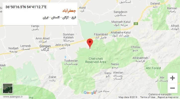 روستای جعفرآباد بر روی نقشه
