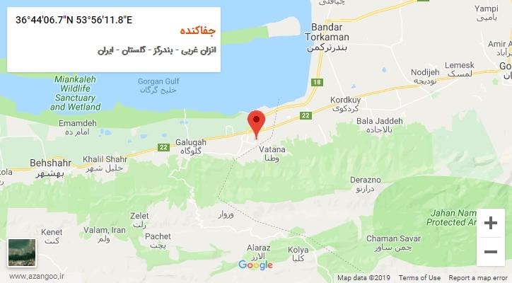 روستای جفاکنده بر روی نقشه