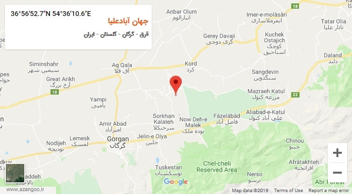 روستای جهان آبادعلیا بر روی نقشه