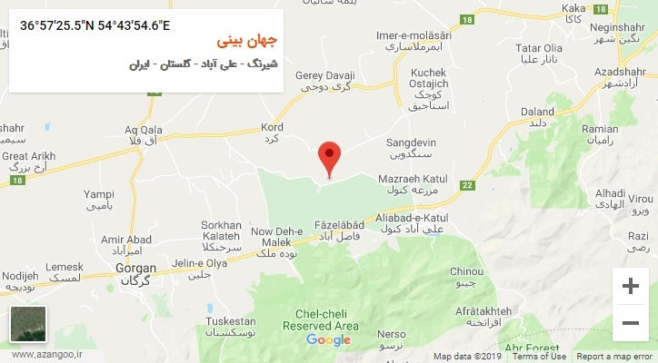 روستای جهان بینی بر روی نقشه