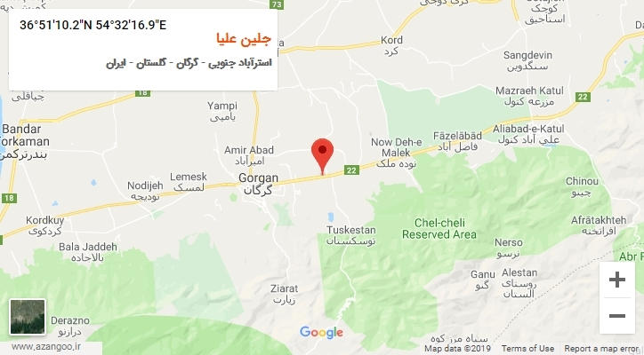 روستای جلین علیا بر روی نقشه