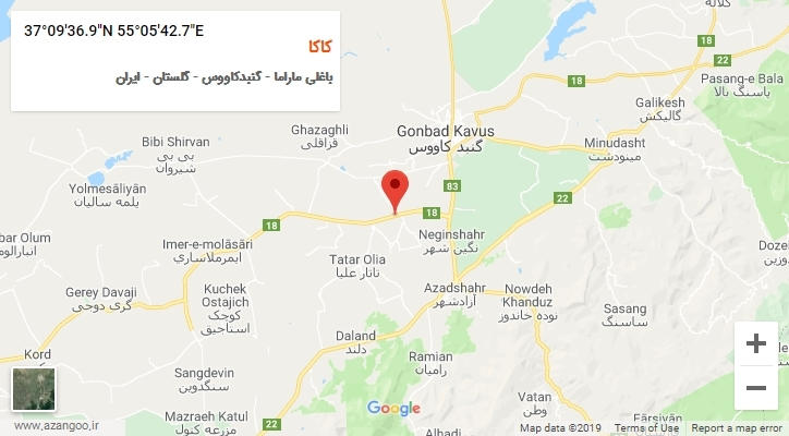 روستای کاکا بر روی نقشه