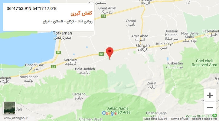 روستای کفش گیری بر روی نقشه