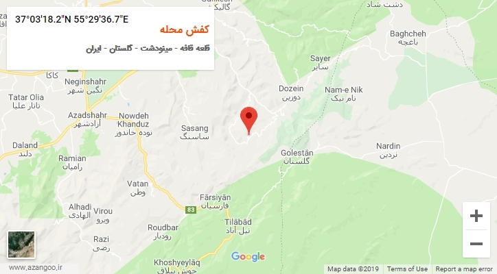 روستای کفش محله بر روی نقشه