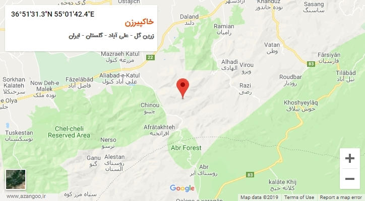 روستای خاکپیرزن بر روی نقشه