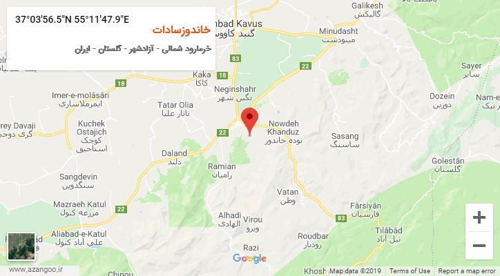 روستای خاندوزسادات بر روی نقشه