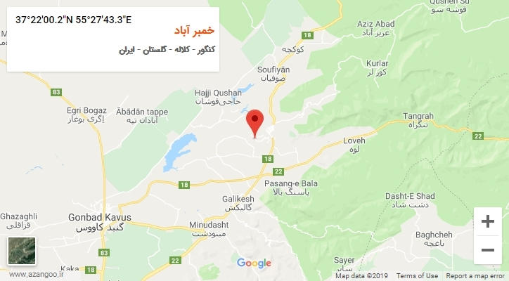 روستای خمبر آباد بر روی نقشه