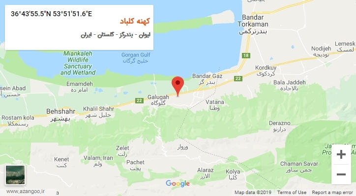 روستای کهنه کلباد بر روی نقشه