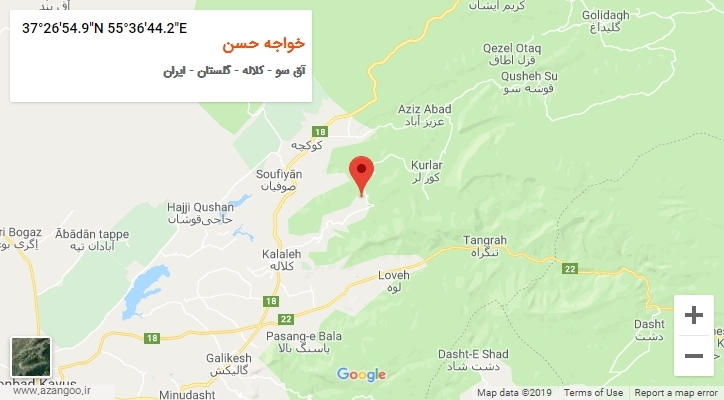 روستای خواجه حسن بر روی نقشه