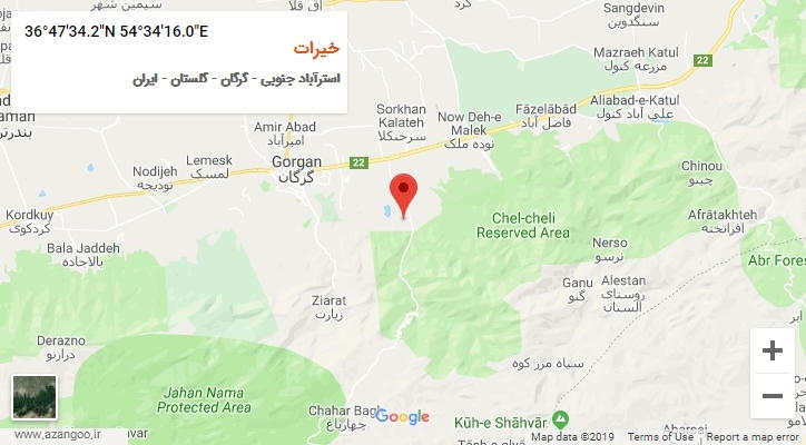 روستای خیرات بر روی نقشه