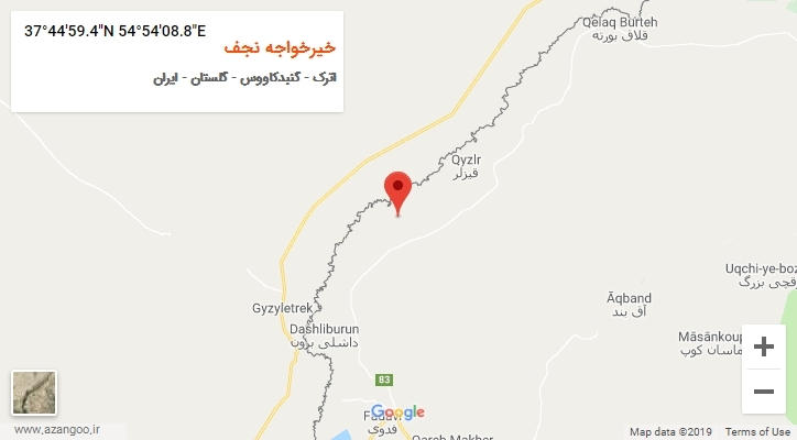 روستای خیرخواجه نجف بر روی نقشه