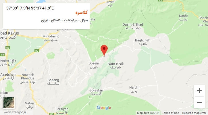 روستای کلاسره بر روی نقشه