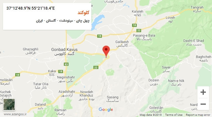 روستای کلوکند بر روی نقشه