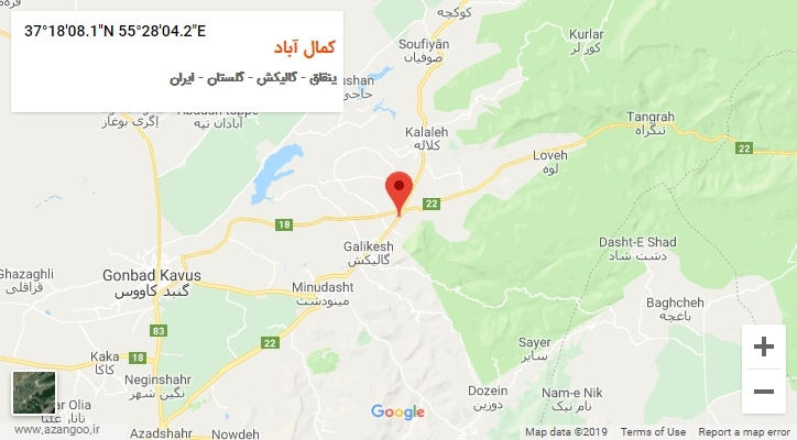 روستای کمال آباد بر روی نقشه