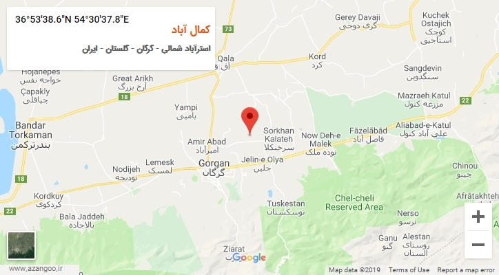 روستای کمال آباد بر روی نقشه