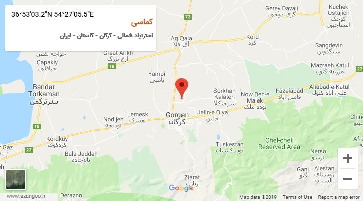 روستای کماسی بر روی نقشه