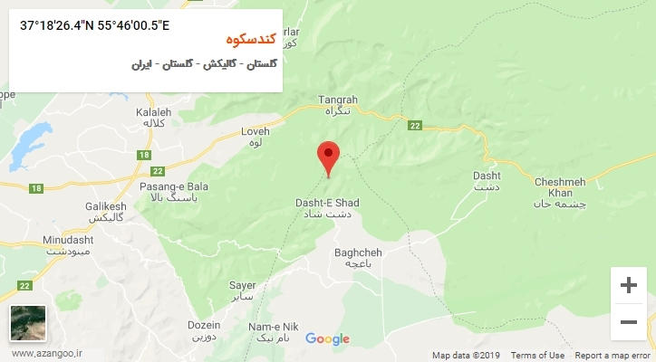روستای کندسکوه بر روی نقشه