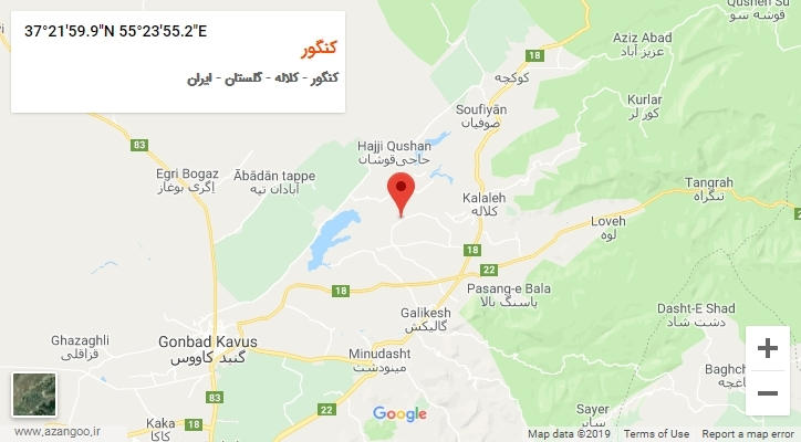 روستای کنگور بر روی نقشه