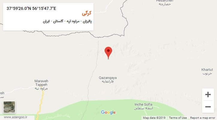 روستای کرگی بر روی نقشه