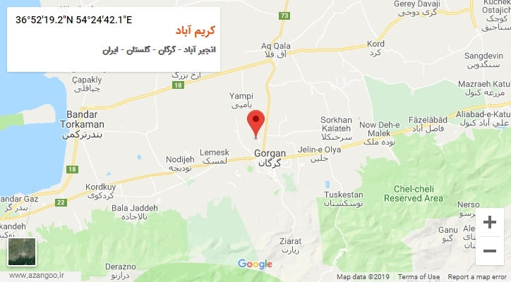 روستای کریم آباد بر روی نقشه