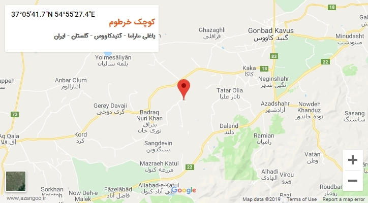 روستای کوچک خرطوم بر روی نقشه