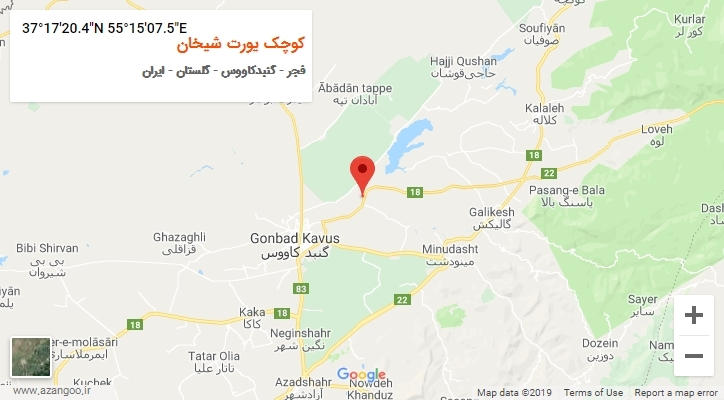 روستای کوچک یورت شیخان بر روی نقشه