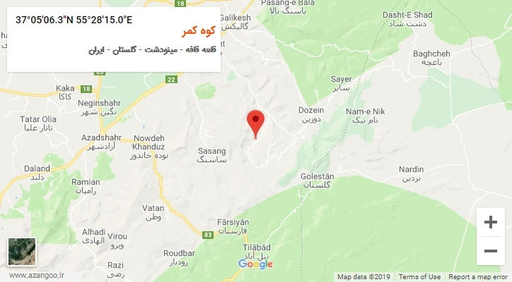 روستای کوه کمر بر روی نقشه